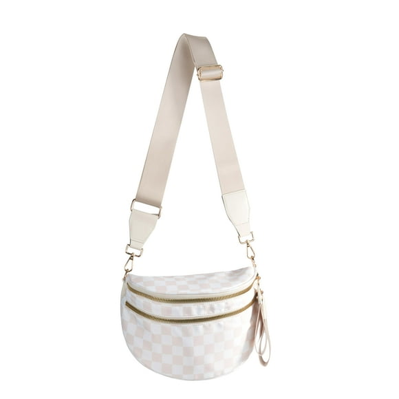 Bandolera FEIBOON Spacious a cuadros de nylon para mujer