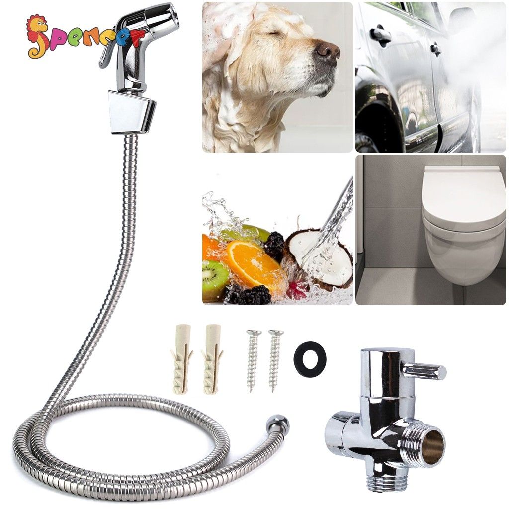 Spencer Stainless Steel Toilet Handheld Bidet Sprayer Kit Bathroom Shower Water Spray Head Set