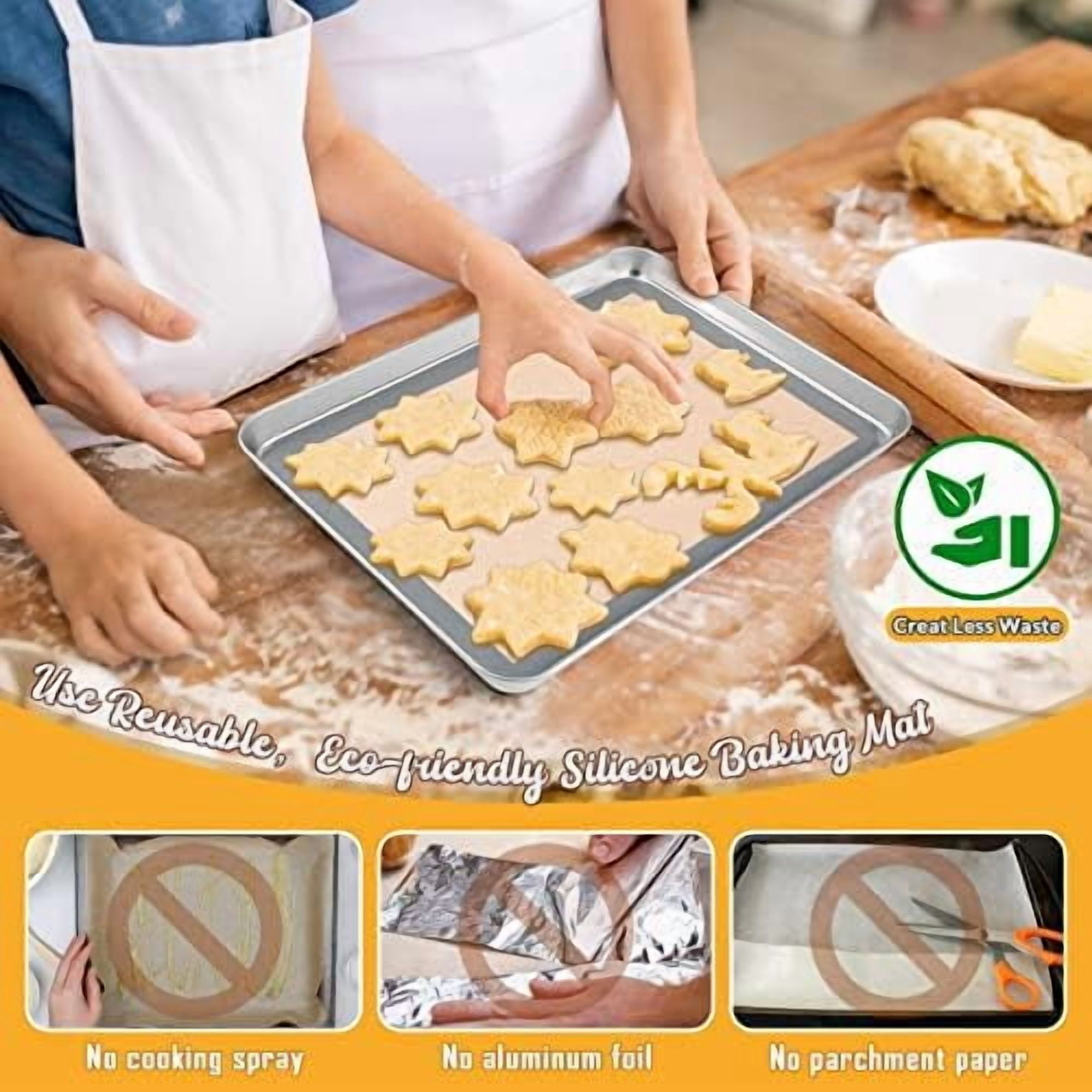 Toaster Oven Baking Sheet Set,  10.5”x8.3” Small Stainless Steel Cookie Sheet Pan with Wire Rack & Silicone Mat for Cooking Broiling, Rimmed Metal Tray Roasting Cooling Bacon Steak