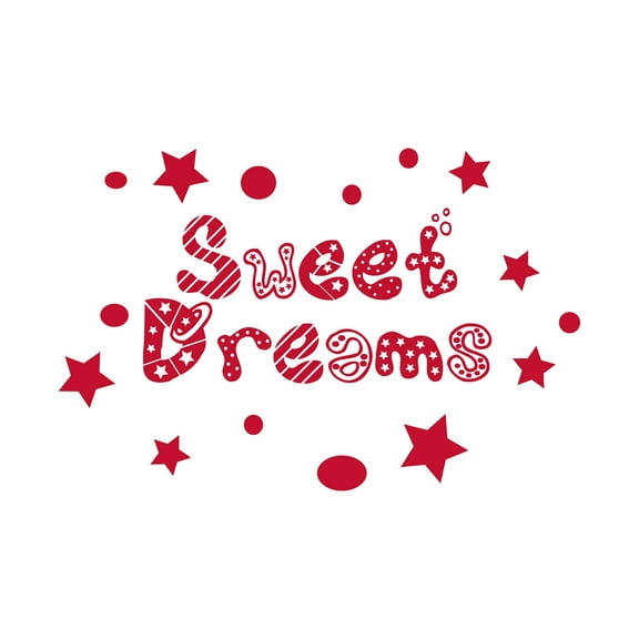 Sweet Dreams Good Night Quote Kids Room Wall Design Wall Art Sticker Designs Vinyl Stickers For Home House Walls Rooms Windows Bedroom Decoration Size (20x20 inch)