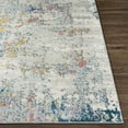 thumbnail image 6 of BoutiqueRugs Tambalisa Contemporary Area Rug - Teal, Dusty Coral, Pale Blue - 7'10" Round, 6 of 12