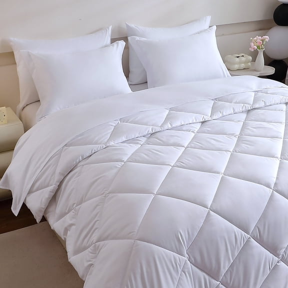 FISHDRU Asian Inspired 5-Piece White Bedding Set in a Bag, Twin