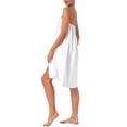thumbnail image 4 of INSPIRE CHIC Women's Waffle Spa Wrap & Hair Towel Dress Body Wrap Robes Snap Closure Towelling Gym Shower Bathrobe One Size White, 4 of 6
