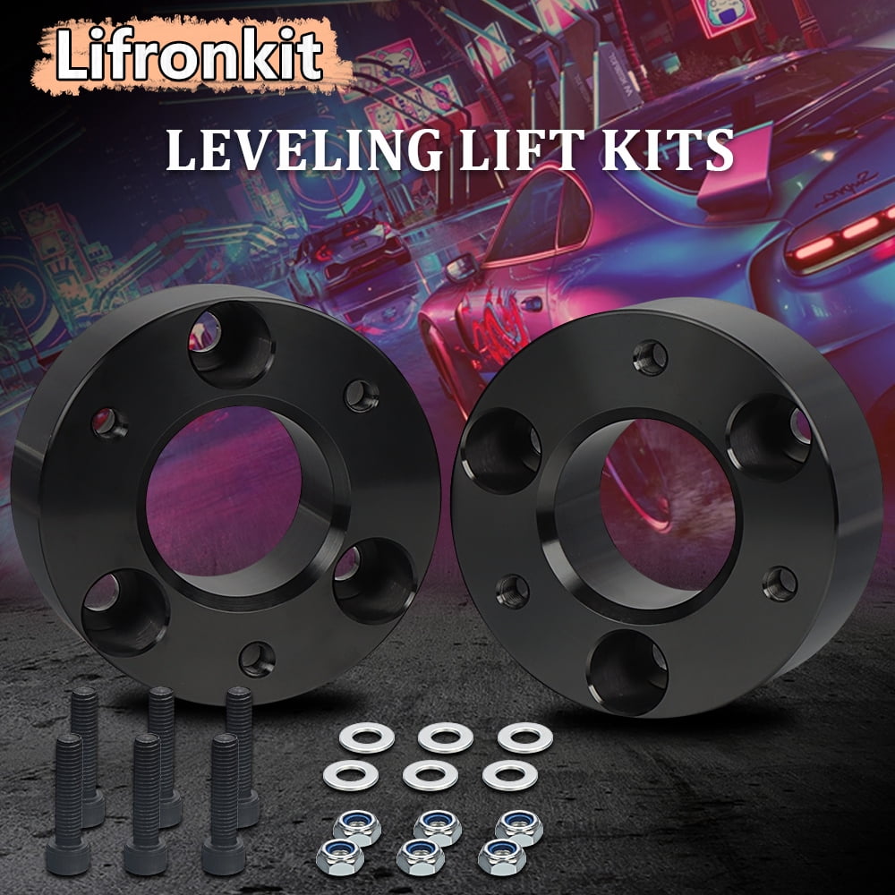 3" Ram 1500 Leveling Lift Kit, 3in Front Suspension Lift Kit Forged Strut Spacers for 2006-2024 Dodge Ram 1500 4WD, Dakota 2WD/4WD 2005-2007&2009-2011, CNC Machine Black Anodized