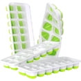 thumbnail image 1 of Ice Cube Trays Set of 4, Silicone Easy-Remove and Flexible 14 Ice Cube Trays with Removable Splash-Proof Lid for Cocktails, Freezers, Stackable Ice Cu, 1 of 5