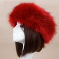 thumbnail image 3 of Gustave Women Faux Fur Headband with Elastic Winter Warm Earwarmer Earmuffs Thick Fluffy Ski Hats Russian Cap "Red", 3 of 5