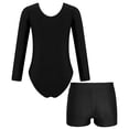 thumbnail image 2 of YONGHS Kids Girls Dance Sports Workout Unitard Biketard Gymnastics Leotard with Booty Shorts Tracksuit Pink 14, 2 of 7