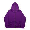 thumbnail image 3 of Zip up Hoodie Zaewscy Men's Solid Color Long Sleeved Hooded Sweatshirt With Zipper Cardigan Casual And Fashionable Top Purple M, 3 of 6