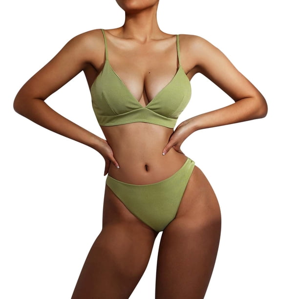 Bikini para mujer Split Color sólido Bikini para mujer Cómodo traje de baño elegante OAVQHLG3B Store lin121212