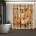 thumbnail image 4 of Fall Shower Curtain for Bathroom - Versatile Polyester Curtain with Pumpkin Design Autumn Farmhouse Thanksgiving Halloween Theme Includes Hooks and Opacity, 4 of 6