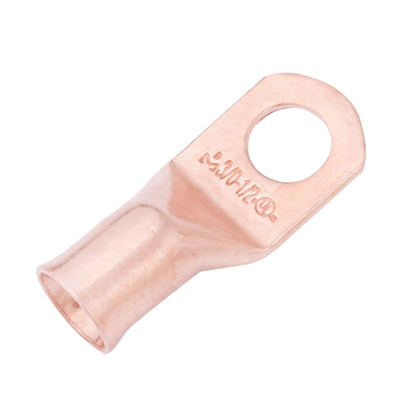 SELTERM 3/0 AWG 1/2" Stud (5 pcs.) UL Heavy Duty Battery Ring Terminal 000 Gauge Connector, Tubular Electrical Wire End Cable Lugs, Bare Copper Eyelets [B89], MD3012U / MDS3012U