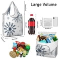 thumbnail image 3 of 5 Pack Foldable Shopping Bag,Blue Christmas Snowflake Pattern Reusable Grocery Bags with Pockets,Large Reusable Tote Bags with Handles Waterproof & Lightweight, 3 of 6