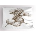 thumbnail image 1 of Vegetable Art Pillow Sham Beet Roots Gardening Farm Agriculture Cookbook Recipe Vegetarian Pattern, Decorative Standard King Size Printed Pillowcase, 36 X 20 Inches, Chocolate White, by Ambesonne, 1 of 2