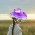 thumbnail image 6 of Western Hat Brimmed Cap Fringe Detail Lightweight Cloth Material for Adult Stage Performance Festival, 6 of 9