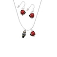 thumbnail image 2 of Delight Jewelry Two-tone Drop with Black Crystal Red Lucky Ladybug Necklace and Dangle Earrings Set, 2 of 6