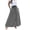 Gray, variant on Women's Maxi A-Line Skirt Button Front Elegant Flowy Casual Skirts High Waist Trendy Business Office Skirt with Pockets