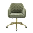 thumbnail image 5 of Linon Abram Task Chair with Adjustable Height & Swivel, 275 lb. Capacity, Green Velvet Fabric, 5 of 11