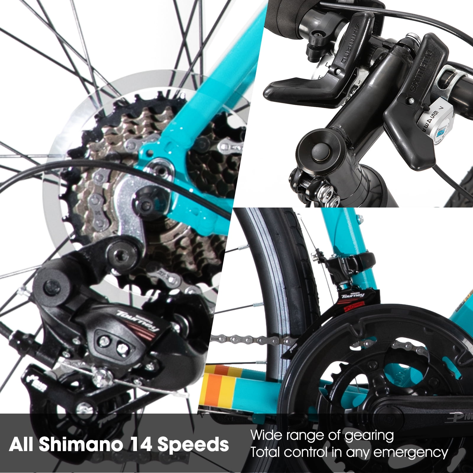 Hiland Aluminum Road Bike, Shimano 14-Speed, 53/57cm Frame, Men