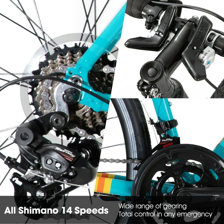 Hiland Aluminum Road Bike, Shimano 14-Speed, 53/57cm Frame, Men's