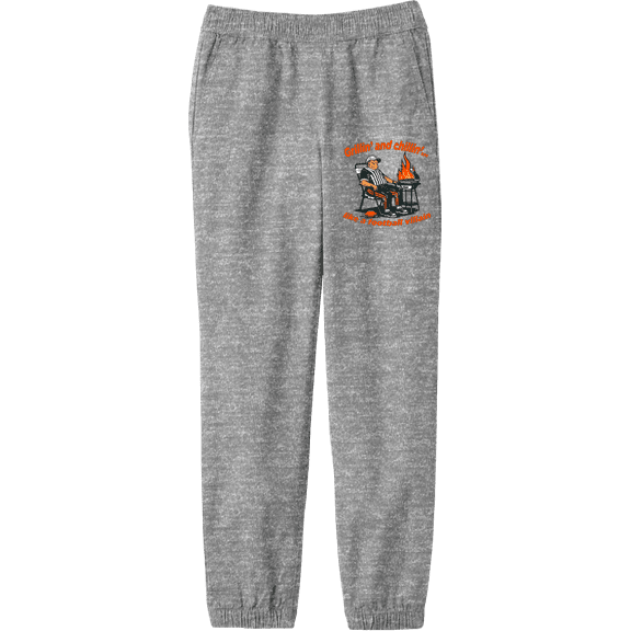 Grillin' and Chillin' Like A Football Villain Youth Heather Gray Jogger Pants-Medium