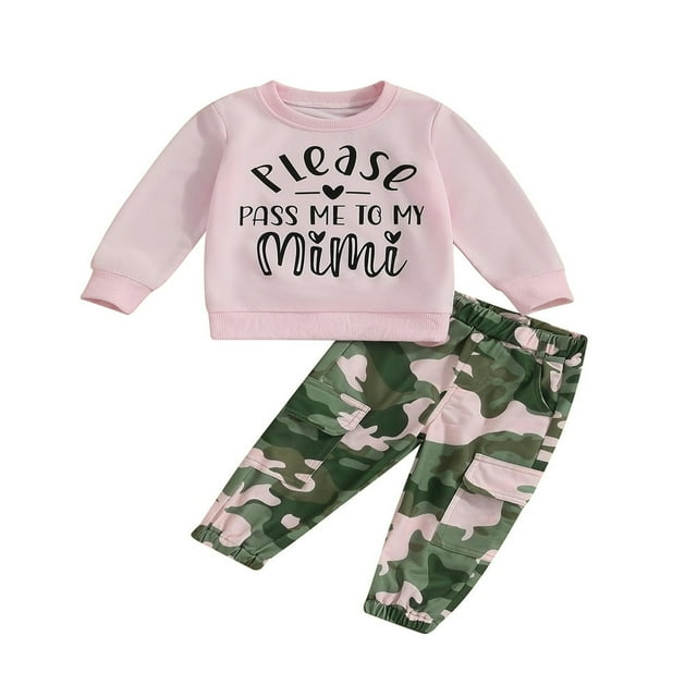 Baby Boys 2PCS Pants Sets Long Sleeve Neck Sweatshirt Tops Solid Color Pants Sets
