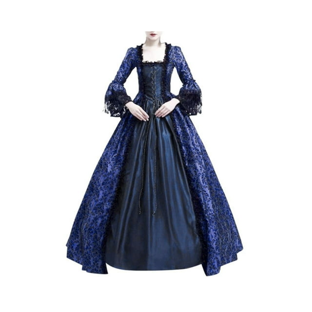 UPPADA Costumes Médiévaux Régence pour Femmes Costume Gothique Renaissance Robes Maxi Royales Grande Taille Robe de Cosplay du 18e Siècle