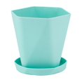thumbnail image 6 of Hvmvliv Flower Pot Thickened Large Plastic Flower Pot for Balcony Household - 15.5x14.5cm Plant Planting Potted with Saucer and Drainage Holes Green, 6 of 6