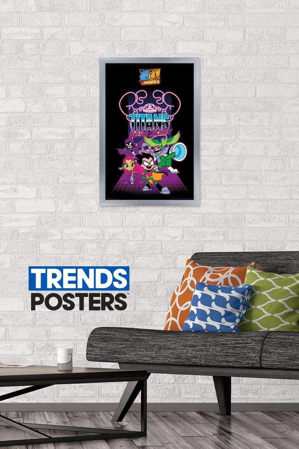 DC Comics Movie - Teen Titans Go! To The Movies - Group Wall Poster, 14.725" x 22.375", Framed
