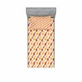 thumbnail image 2 of Retro Bedding Set with Sheet & Covers, Diagonal Chain Pattern with Big and Small Dots on Lines in Shabby Colors, Printed Bedroom Decor 2 Shams, 4 Sizes, Marigold Scarlet Cream, by Ambesonne, 2 of 3