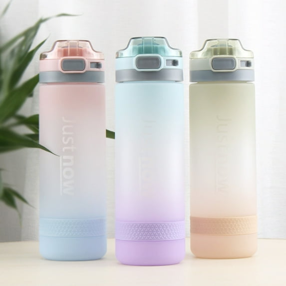 Washranp 20oz Sports Water Bottle with Straw,Large Capacity Leakproof BPA Free Sticker Gradient Color Water Jug for Fitness Outdoor