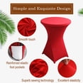 thumbnail image 3 of Cocktail Round Spandex Table Cover Four-Way Tight Fitted Stretch Tablecloth Table Cloth for Outdoor Party Banquet Vendor Wedding,red,red，G37779, 3 of 6