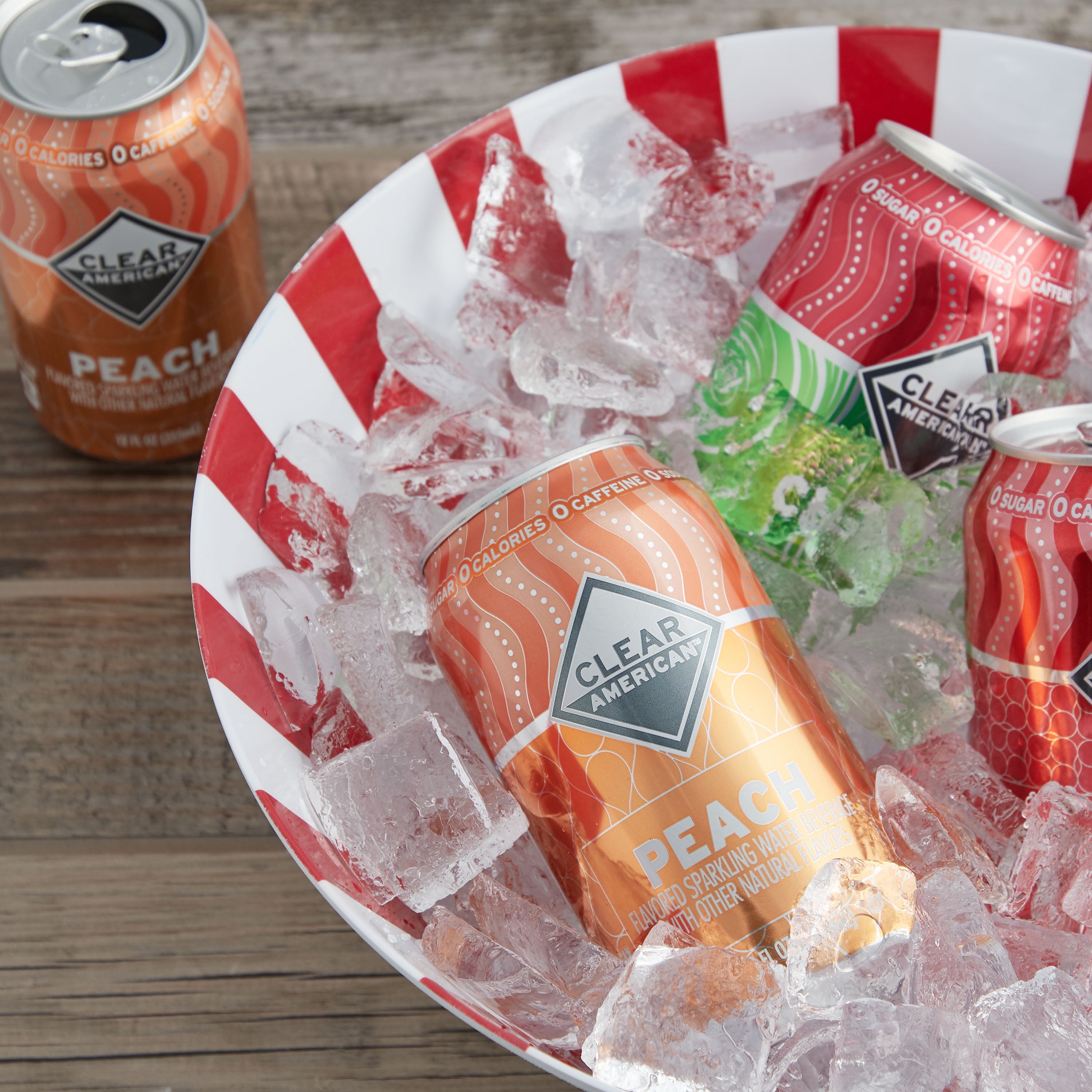 (2 Pack) Clear American Sparkling Water, Golden Peach, 12 Fl Oz, 12
