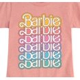 thumbnail image 3 of Barbie - Barbie Logo 70S Stacked - Girls Fitted Short Sleeve Graphic T-Shirt, 3 of 5