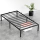 thumbnail image 3 of 14-Inch Twin Metálico Platform Cama Frame con Under-Bed Almacenamiento Robusto Structure Easy Assembly No Caja Spring Required Noise-Free Negro, 3 of 7