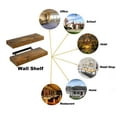 thumbnail image 5 of 16" Wall-Mounted Floating Shelves W/Invisible Brackets, Home Decor Set of 2 Natural Burnt Wood Storage Shelf for Livingroom Kitchen Bedroom, Bathroom Shelves Over The Toilet, 5 of 5