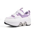 thumbnail image 4 of Boys Girls 2-in-1 Roller Skates & Sneakers Unisex Retractable Wheels Outdoor Fun & Fitness Kick Roller Shoes Children Best Gift, 4 of 12