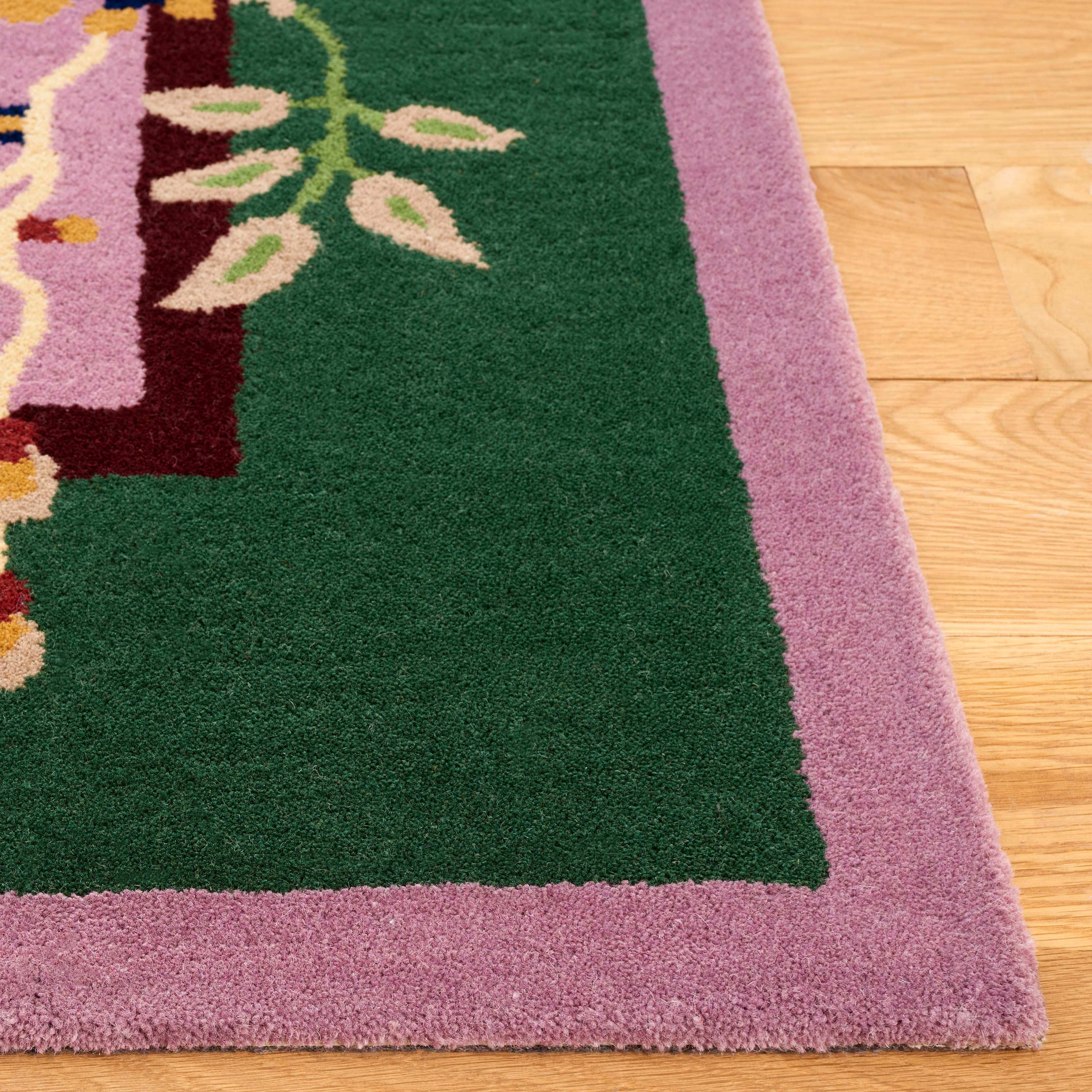 SAFAVIEH Metro Louise Floral Area Rug, Purple/Green, 6' x 6' Square