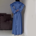 thumbnail image 7 of Women Dresses Women's High-end Satin Long Sleeved Loose Fitting Dress Elegant Temperament Evening Long Dress Cocktail Date Night Dressy Dress Blue S-2XL, 7 of 7