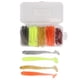 thumbnail image 3 of Kit De Señuelos De Pesca Blandos, Cebo Suave Con Cola En T, Flexible, 60 Unidades/caja, PVC Artificial Estirable Para Pesca De Lubina, 3 of 7