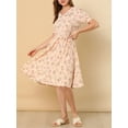 thumbnail image 5 of MODA NOVA Junior's Doll Collar A-Line Chiffon Floral Midi Dress, 5 of 5