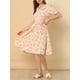 thumbnail image 5 of INSPIRAR CHIC Vestido Midi Floral de Manga Abullonada con Cuello Peter Pan de Cintura Alta 2XL Rosa, 5 of 7