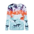 thumbnail image 4 of Moda mujer cuello redondo manga larga otoño Hollween estampado blusa suelta Tops sudaderas Fridja bvmnju7147, 4 of 5