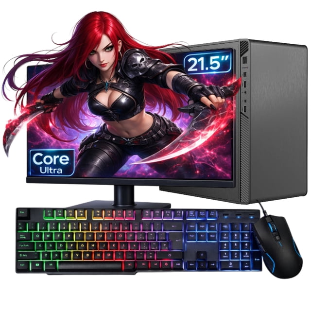 Computadora Completa de Escritorio Gamer Intel Core Ultra 5 225 16Gb DDR5 SSD 500 Gb Monitor 21.5 WIFI