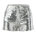 thumbnail image 5 of Lindreshi Shorts for Women Clearance Women's Summer High Waist Casual Shorts High Elastic Sequin Beaded Hot Pants Shorts, 5 of 6