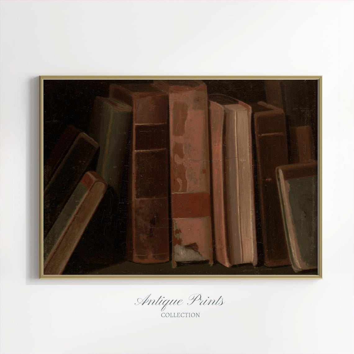Vintage Books Wall Art Print Antique Rustic Farmhouse Still Life Lover Library And Gallery Wall Decor