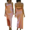 thumbnail image 6 of Douhoow Women Off Shoulder Tube Dresses Elegant Summer Backless Elastic Strap Long Dress, 6 of 7