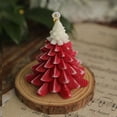 thumbnail image 1 of Vela perfumada en forma de árbol de Navidad, vela de aromaterapia navideña de cera de soja hecha a mano, decoraciones para cenas de fiesta en el hogar (rojo), 1 of 3