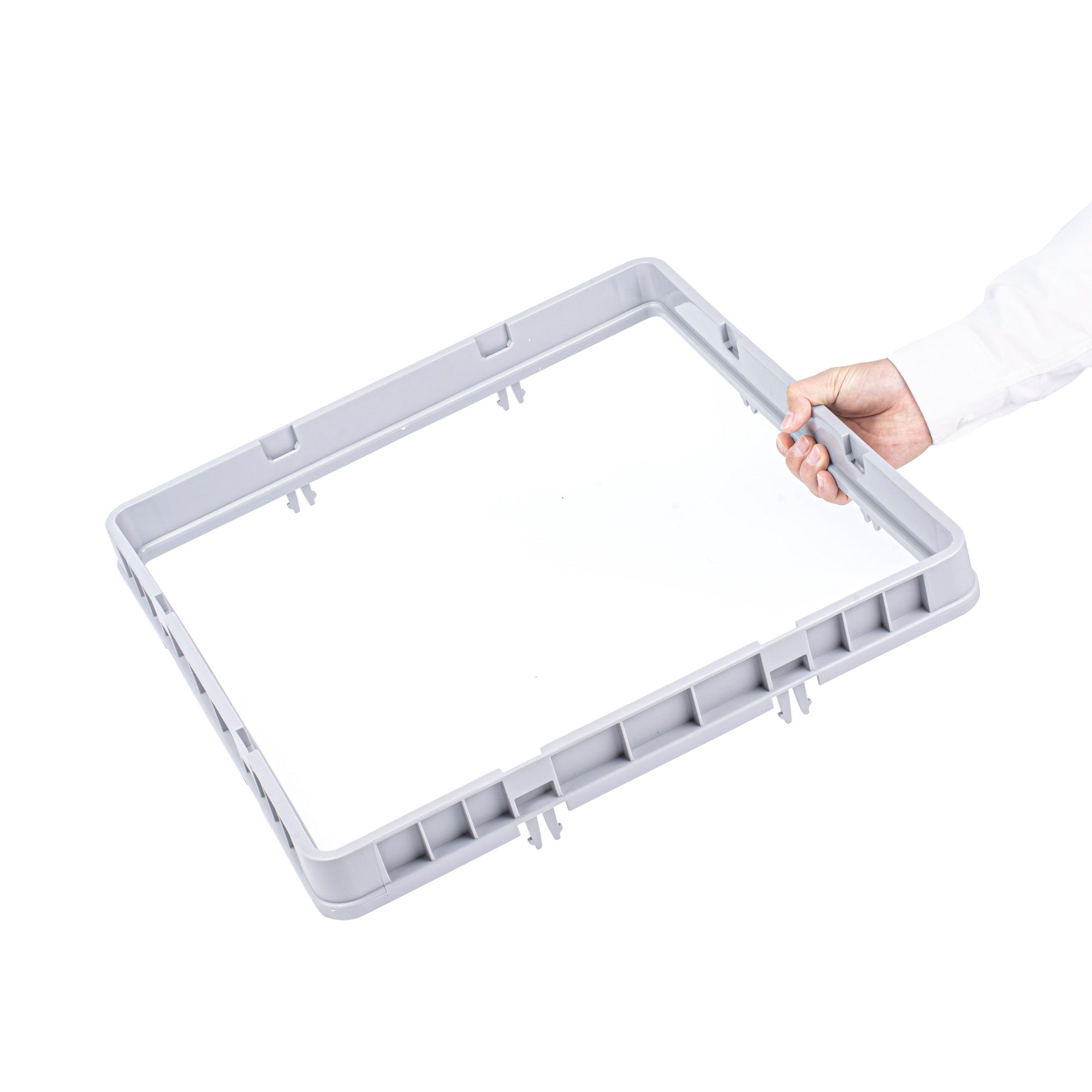 Restaurantware EXTENDER ONLY, Clean Tek Professional Glass Rack Extender, 1 Heavy Duty Gray Polypropylene Add-On, Durable with Closed Sides, Dishwasher Extender, Rack Sold Separately