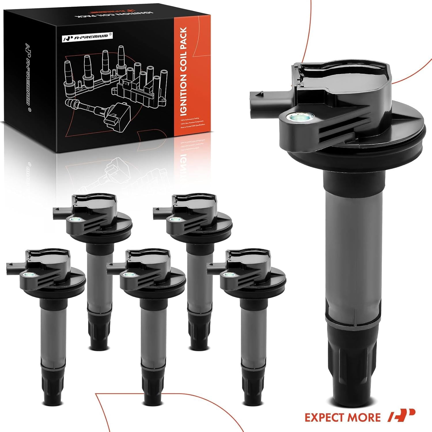 A-Premium Engine Ignition Coil Pack Compatible with Ford F-150 16-17 Explorer 17-19 Mustang 16-17 Taurus 16-19 Transit-150 17-19 V6 3.5L 3.7L 6-PC Set Fits select: 2017-2019 FORD EXPLORER XLT