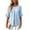 Light Blue, variant on WRFWUL Womens Elegant Button Blouses Casual Crewneck Tiered Ruffle Sleeve Shirts Loose Fit Curved Back Chiffon Tops